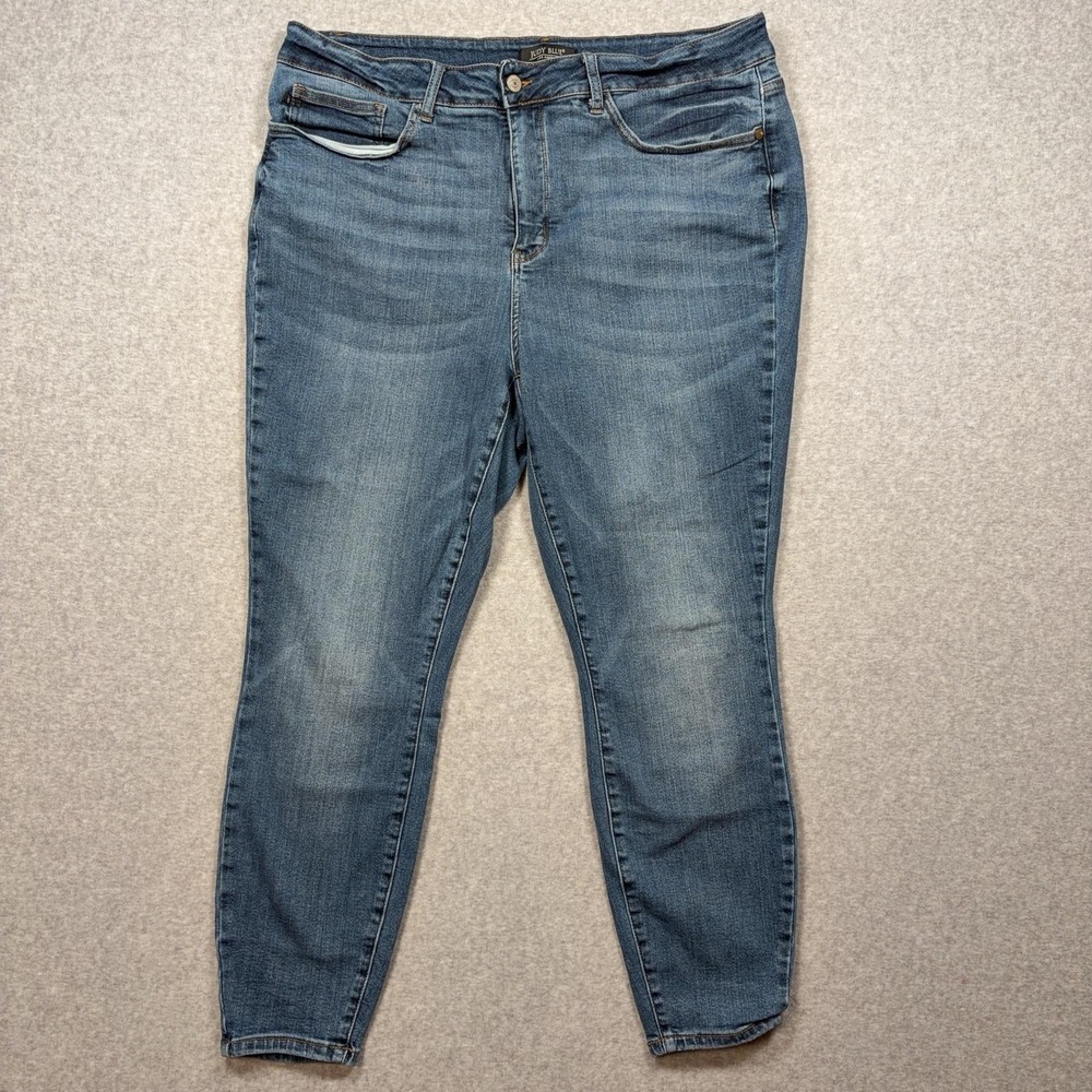 Judy Blue Jeans Womens 20W Medium Wash Blue High Rise Skinny Stretch Denim